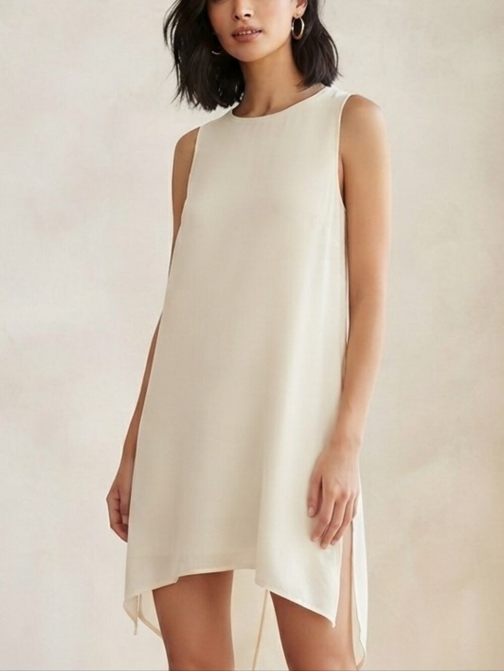 Forever 21 Contemporary Cream High-Low Split-Side Mini Dress
